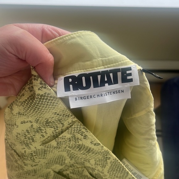 Rotate Birger Christensen Yellow Vegan  Snakeskin Trousers - Picture 12 of 15